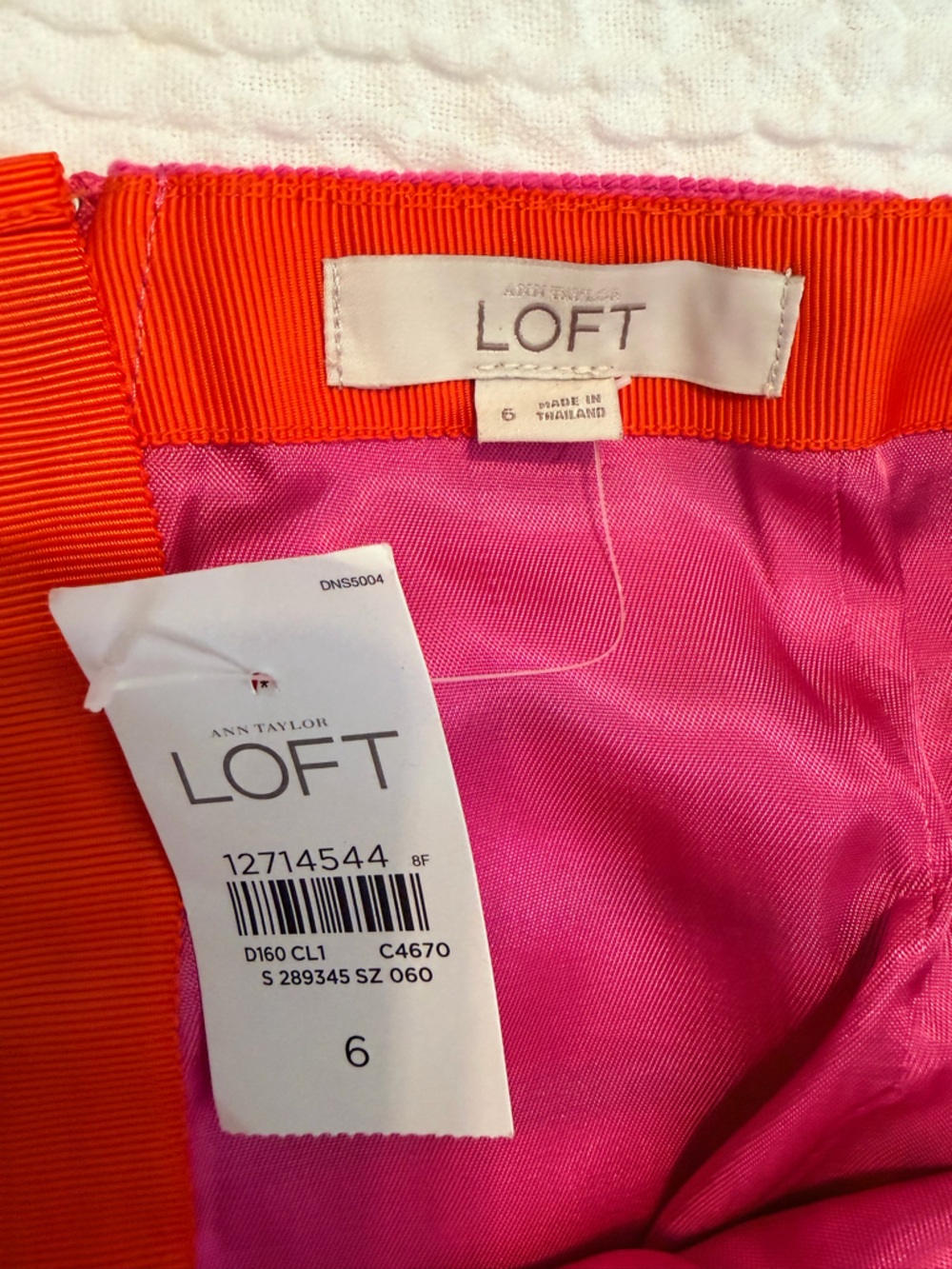 LOFT NWT Pink & Black Striped Block Mini Skirt - Picture 7 of 9